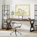 Executive Desk – Large Modern Office Workstation with Thick Wood Top