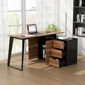 54.3-Inch Corner Computer Desk for Home Office with Drawers and Cabinet