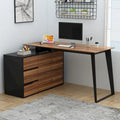 54.3-Inch Corner Computer Desk for Home Office with Drawers and Cabinet