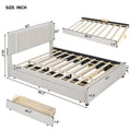 Queen/Full Size Linen Upholstered Platform Bed with 2 Storage Drawers and Trundle