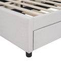 Queen/Full Size Linen Upholstered Platform Bed with 2 Storage Drawers and Trundle