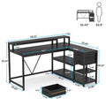Contemporary L-Shaped Computer Desk with Drawer and Storage Shelf