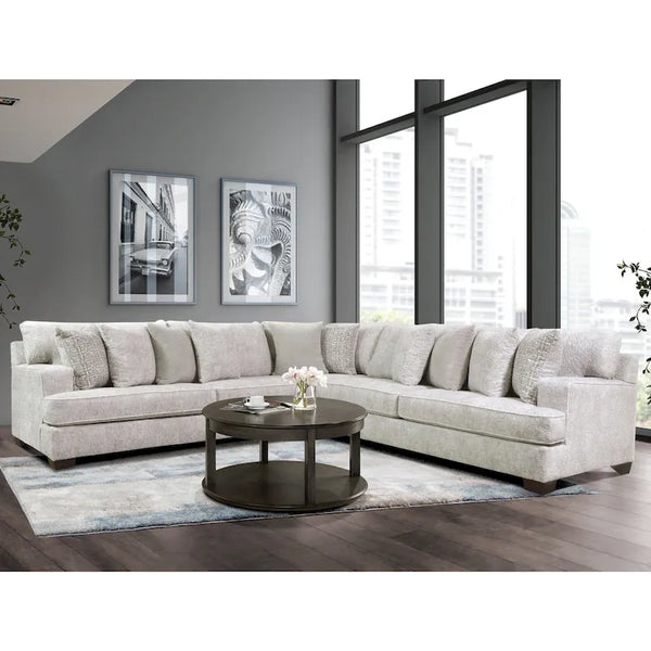 Loty Modern Beige Chenille Symmetrical L-Shaped Sectional Sofa by Furniture of America