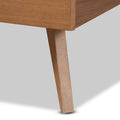 Mid-Century Walnut Brown Wood Platform Bed by Aimi