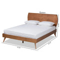 Mid-Century Walnut Brown Wood Platform Bed by Aimi