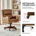 HULALA HOME Pete Adjustable Height Faux Leather Swivel Executive Chair with Tilt Mechanism