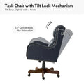 HULALA HOME Pete Adjustable Height Faux Leather Swivel Executive Chair with Tilt Mechanism