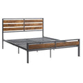 Aabira Low Profile Metal Platform Bed with Wooden Finish Panels by iNSPIRE Q Classic