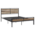 Aabira Low Profile Metal Platform Bed with Wooden Finish Panels by iNSPIRE Q Classic