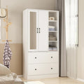 Space-Saving Scalable Hanging Rod Wardrobe Closet with Mirror