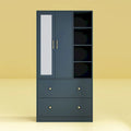 Space-Saving Scalable Hanging Rod Wardrobe Closet with Mirror