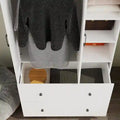 Space-Saving Scalable Hanging Rod Wardrobe Closet with Mirror