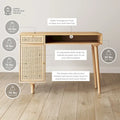 Nathan James Daisy Modern Farmhouse Desk with Storage and Brass Accents