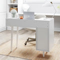 Nathan James Daisy Modern Farmhouse Desk with Storage and Brass Accents