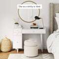 Nathan James Daisy Modern Farmhouse Desk with Storage and Brass Accents