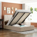 Nestfair Upholstered Platform Bed featuring Hydraulic Storage Solution