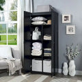 Modern Storage Wardrobe Cabinet with Doors and Multi Compartment Shelves