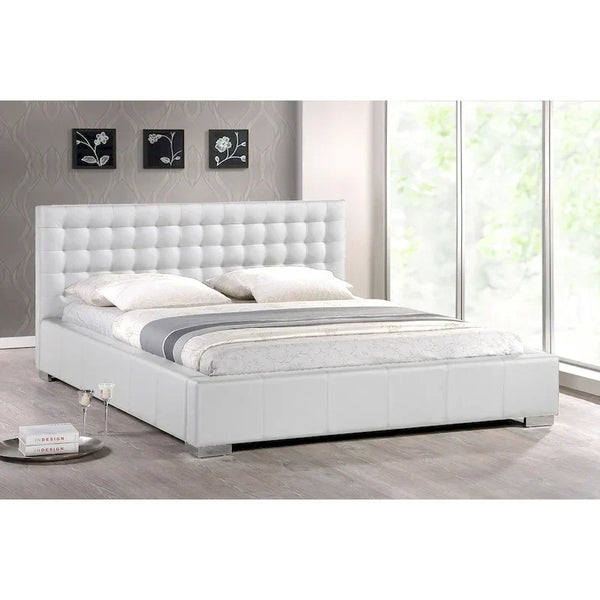 Madison Contemporary White Queen Platform Bed
