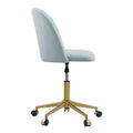 Curved Velvet Swivel Desk Chair - Aubrie Collection