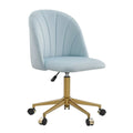Curved Velvet Swivel Desk Chair - Aubrie Collection