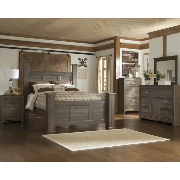 Juararo Dark Brown Canopy Bed