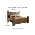 Farmhouse Poster Bed with Wooden Frame and Panel Headboard