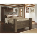 Farmhouse Poster Bed with Wooden Frame and Panel Headboard