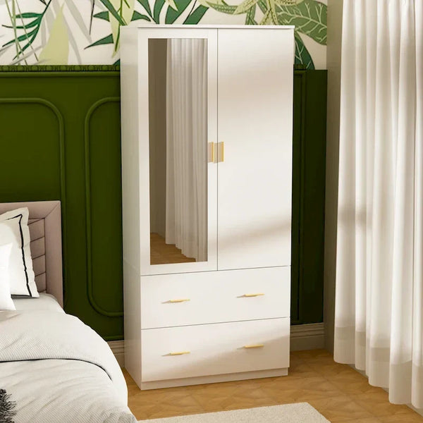 Contemporary Minimalist Wooden Freestanding Wardrobe for Bedroom