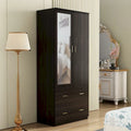 Contemporary Minimalist Wooden Freestanding Wardrobe for Bedroom