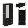 Contemporary Minimalist Wooden Freestanding Wardrobe for Bedroom