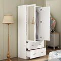 Contemporary Minimalist Wooden Freestanding Wardrobe for Bedroom