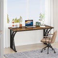 Contemporary 55-Inch Gold and White Computer Desk - Versatile Dining, Vanity, and Conference Table with Elegant Gold Legs