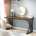 Contemporary 55-Inch Gold and White Computer Desk - Versatile Dining, Vanity, and Conference Table with Elegant Gold Legs