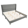 Roundhill Furniture Rozitta Upholstered Wingback Bed with Platform Design