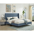 Roundhill Furniture Rozitta Upholstered Wingback Bed with Platform Design
