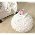 Sevita Mystic Macrame Natural Pouf and Ottoman