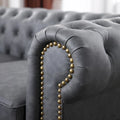 Brown Faux Leather Classic Chesterfield Sofa