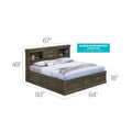 Louis Philippe Queen Platform Bed with Storage