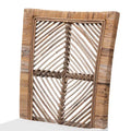 Laluna Contemporary Bohemian Rattan and Mahogany Dining Chair with Cushion