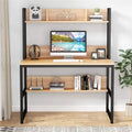 Home Office Computer Desk with Hutch and Shelving for Study