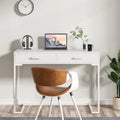 Modern Computer Desk with 2 Drawers - Stylish Study Writing Table with Storage for Home Office