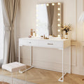 Modern Computer Desk with 2 Drawers - Stylish Study Writing Table with Storage for Home Office