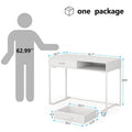 Modern Computer Desk with 2 Drawers - Stylish Study Writing Table with Storage for Home Office
