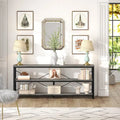 Extended Console Sofa Table with Metal Frame for Entryway - 3-Tier TV Stand