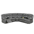 Power Motion Sectional in Gel Leatherette with USB Charging Port