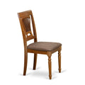 East West Furniture 9-Piece Saddle Brown Kitchen Dining Set - Rectangular Table with 8 Chairs (Various Seat Options)