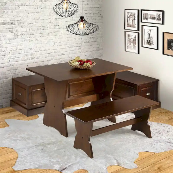 Ame Walnut Backless Nook Table Collection