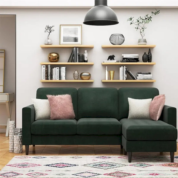 CosmoLiving by Cosmopolitan Strummer Reversible Velvet Sectional Sofa