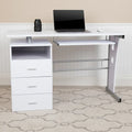3-Drawer Pedestal Computer Desk with Keyboard Tray