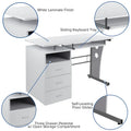 3-Drawer Pedestal Computer Desk with Keyboard Tray